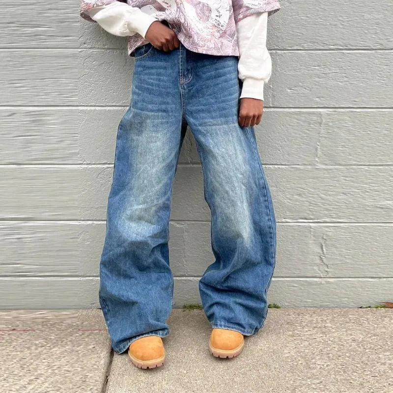 Plain Baggy Jeans Blue