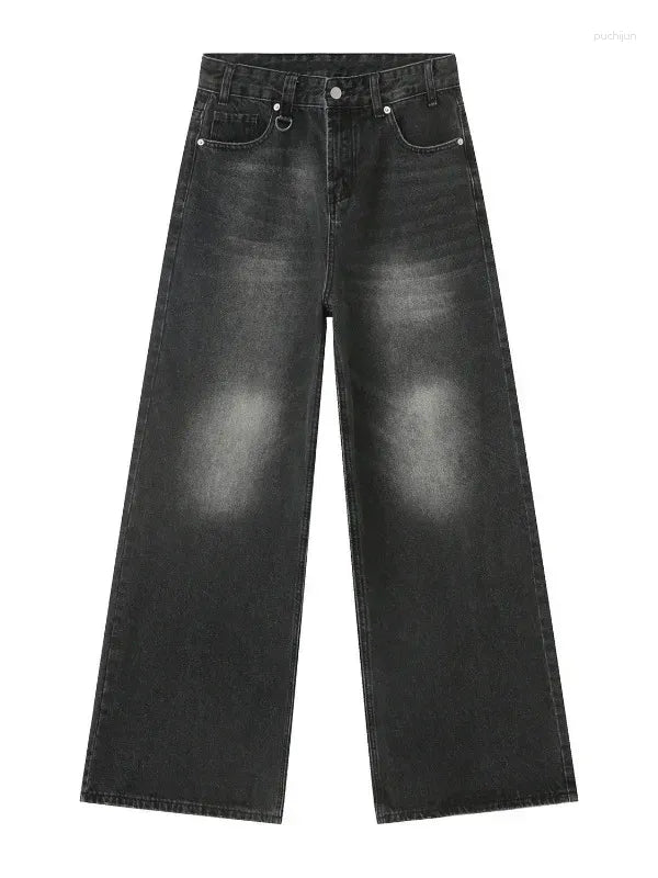 Plain Baggy Jeans Dark Grey