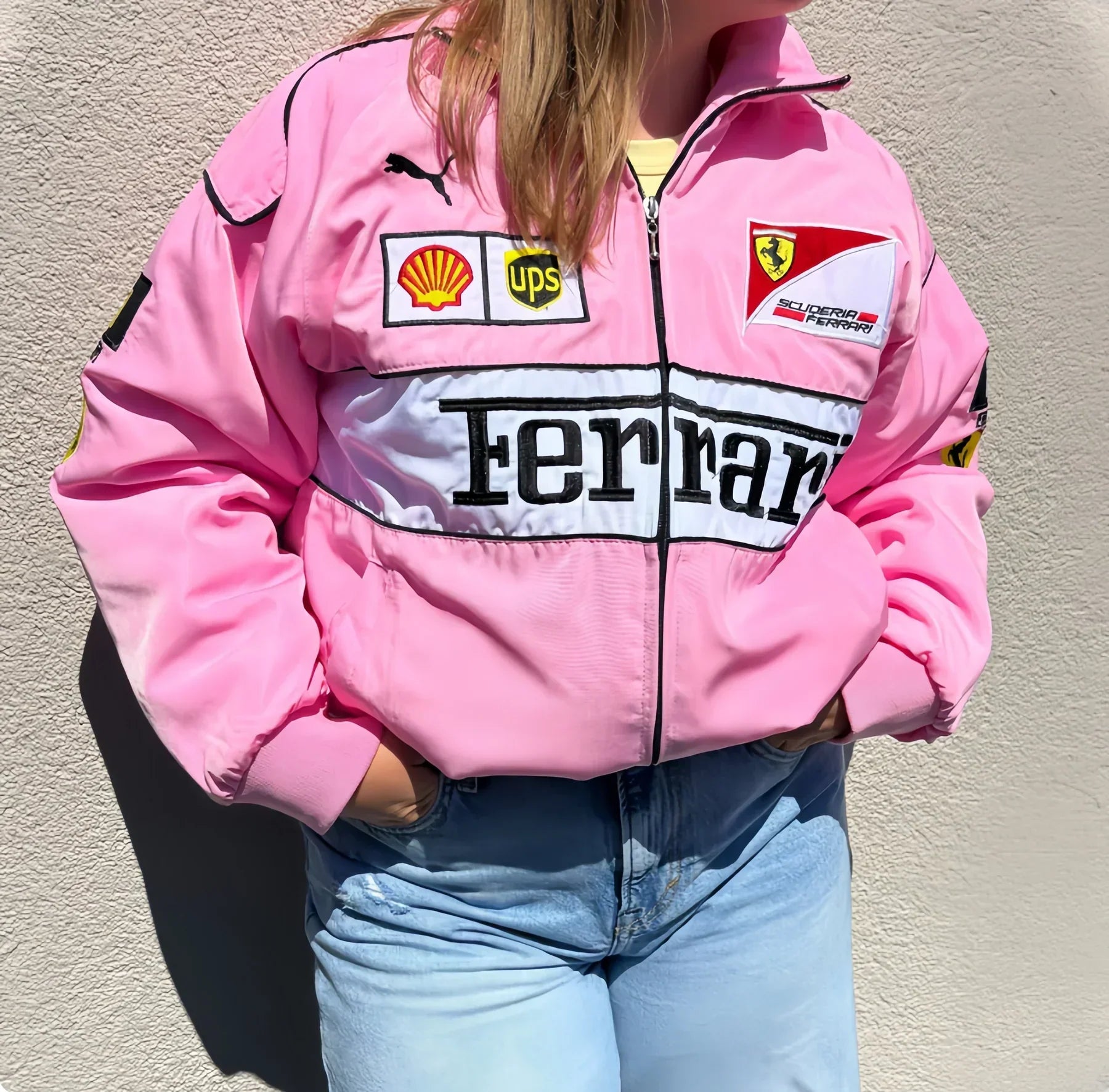 Pink Ferrari Racing Jacket