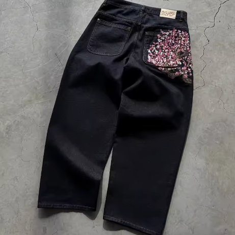 Cherry Blossom Baggy Jeans