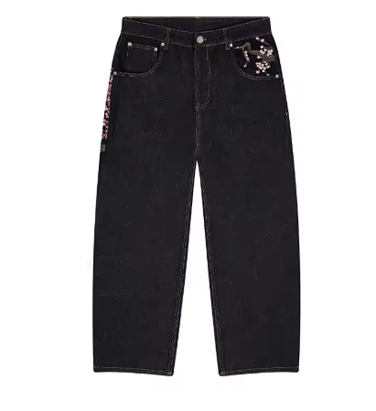 Cherry Blossom Baggy Jeans