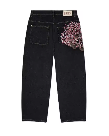 Cherry Blossom Baggy Jeans