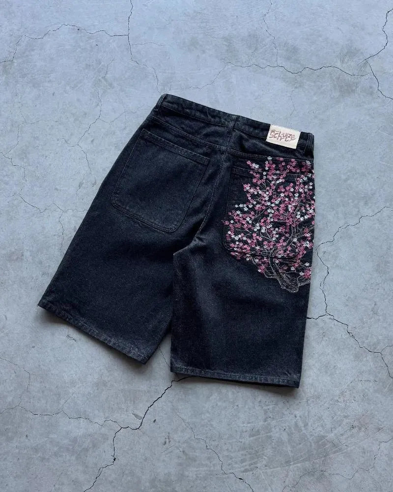 cherry Blossom Denim Jorts